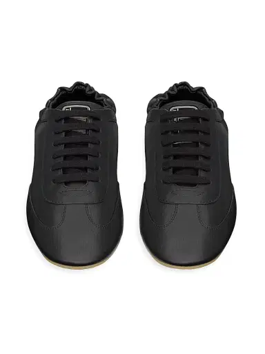 Saint Laurent Women's Lewis Sneakers in Grained Leather - Black - Size 5 | Thumbnail 3