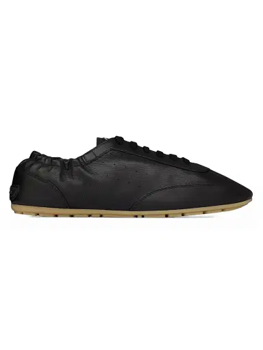 Saint Laurent Women's Lewis Sneakers in Grained Leather - Black - Size 5 | Thumbnail 1