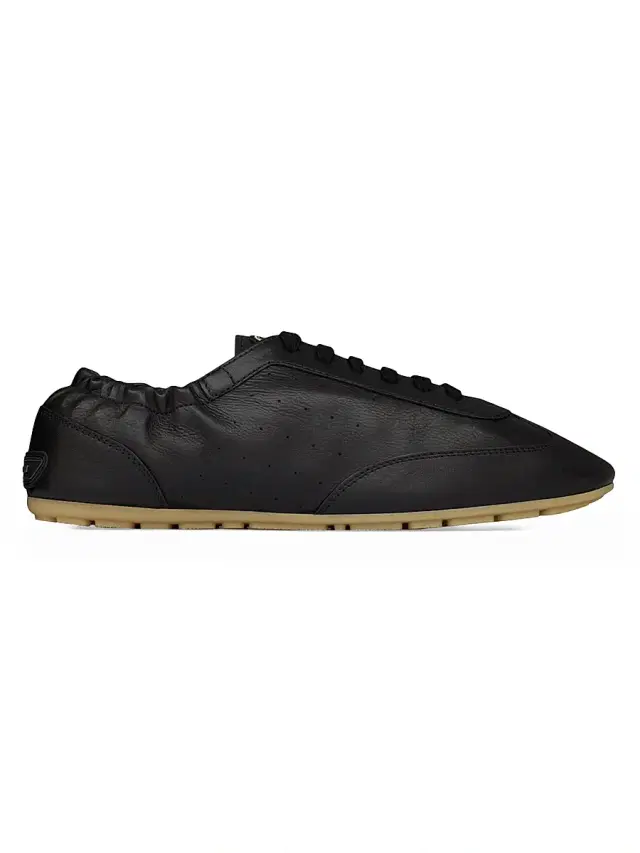 Women's Lewis Sneakers in Grained Leather - Black