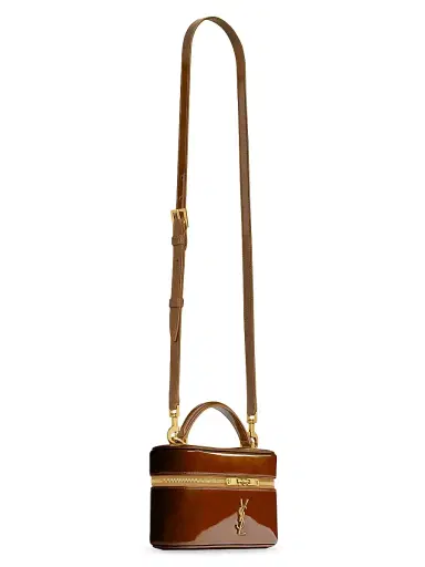 Saint Laurent Women's Gaby Vanity Bag in Patent Leather - Chataigne | Thumbnail 2