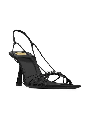 Saint Laurent Women's Jerry Sandals in Smooth Leather - Black | Thumbnail 2 Saint Laurent Women's Jerry Sandals in Smooth Leather - Black | Thumbnail 2