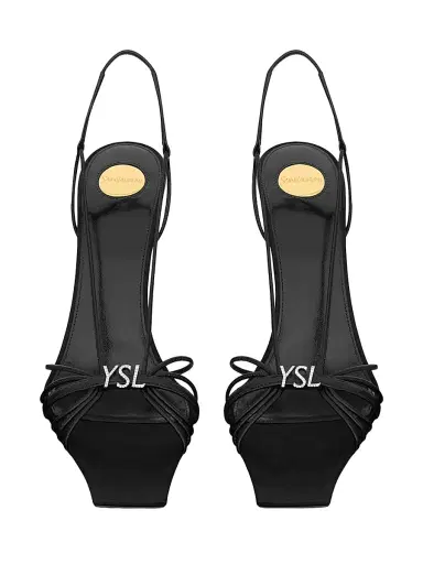 Saint Laurent Women's Jerry Sandals in Smooth Leather - Black | Thumbnail 3 Saint Laurent Women's Jerry Sandals in Smooth Leather - Black | Thumbnail 3