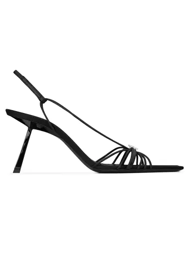 Saint Laurent Women's Jerry Sandals in Smooth Leather - Black | Thumbnail 1 Saint Laurent Women's Jerry Sandals in Smooth Leather - Black | Thumbnail 1