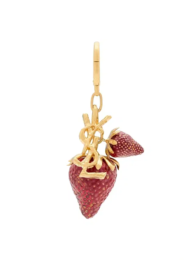 Women's Cassandre Strawberry Bag Charm in Resin and Metal - Red