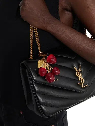 Saint Laurent Women's Cassandre Cherry Bag Charm in Resin and Metal | Thumbnail 2 Saint Laurent Women's Cassandre Cherry Bag Charm in Resin and Metal | Thumbnail 2