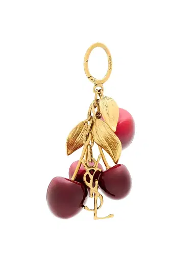 Saint Laurent Women's Cassandre Cherry Bag Charm in Resin and Metal | Thumbnail 1 Saint Laurent Women's Cassandre Cherry Bag Charm in Resin and Metal | Thumbnail 1