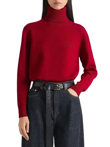 Givenchy Women's Turtleneck Sweater in Wool and Cashmere - Deep Red - Size XS | Thumbnail 3 Givenchy Women's Turtleneck Sweater in Wool and Cashmere - Deep Red - Size XS | Thumbnail 3