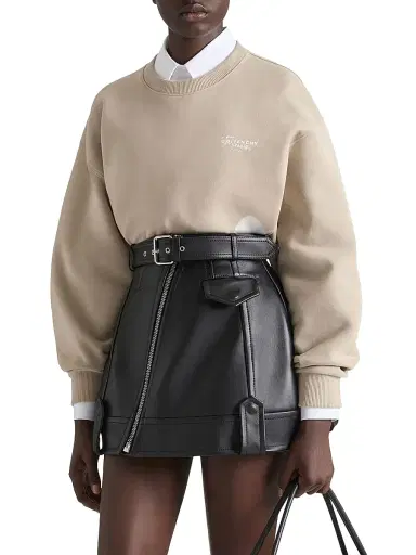 Givenchy Women's Sweatshirt in Fleece with Stamp Print - Beige Cappuccino | Thumbnail 2 Givenchy Women's Sweatshirt in Fleece with Stamp Print - Beige Cappuccino | Thumbnail 2