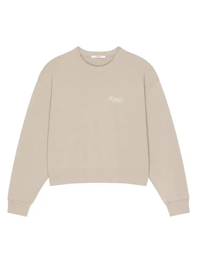 Women's Sweatshirt in Fleece with Stamp Print - Beige Cappuccino