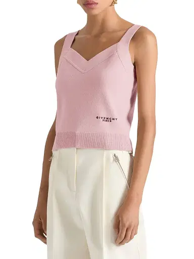 Givenchy Women's Tank Top in Wool and Cashmere - Light Pink | Thumbnail 2