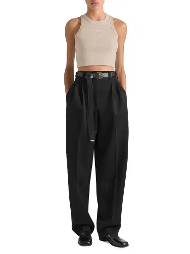 Givenchy Women's Cropped Tank Top in Cotton with Paris Print - Beige Cappuccino - Size XL | Thumbnail 2