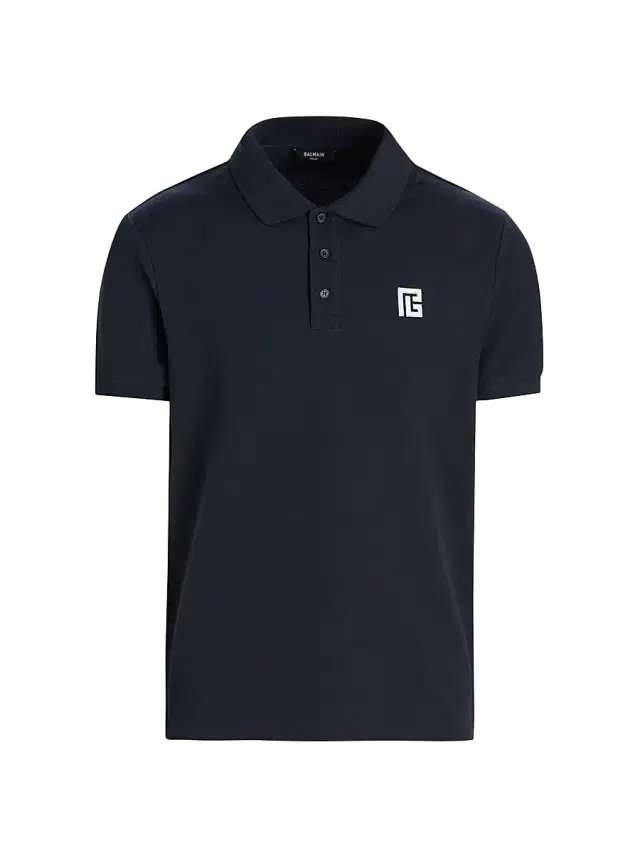 Men's Monogram Embroidered Polo Shirt - Siv Marine Blanc