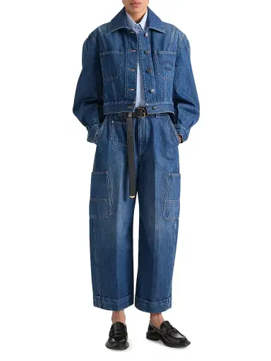 Givenchy Women's Cocoon Jacket in Denim - Medium Blue | Thumbnail 2