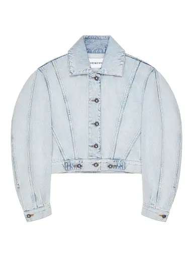 Givenchy Women's Back-to-Front Cocoon Jacket in Light Blue Denim | Thumbnail 1 Givenchy Women's Back-to-Front Cocoon Jacket in Light Blue Denim | Thumbnail 1