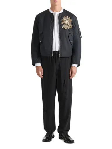 Givenchy Men's Multi Zip Trousers in Wool Crepe - Black - Size XXL | Thumbnail 2
