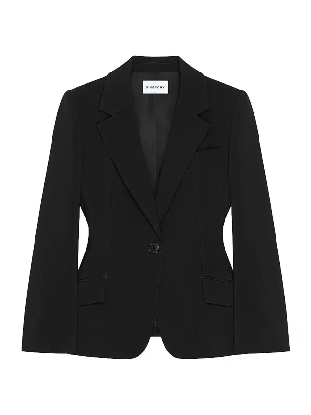 Women's Single-Breasted Jacket in Crepe Cady - Black