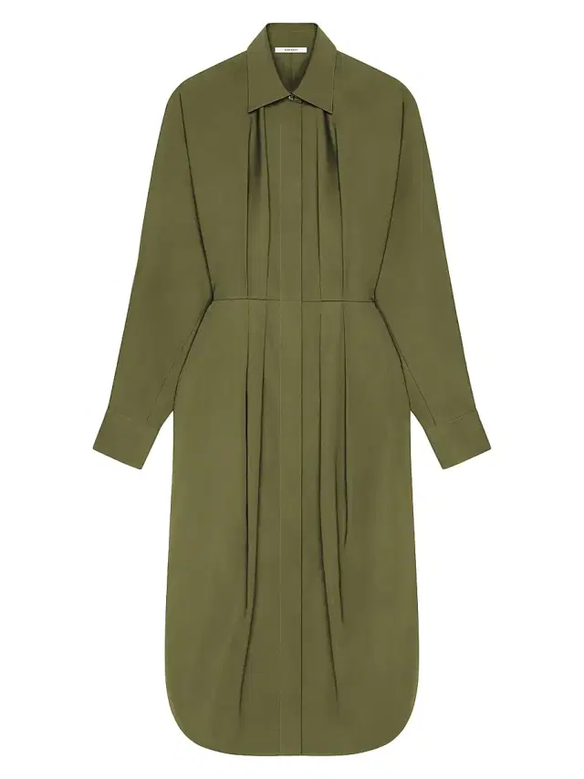 Women's Shirt Dress in Poplin - Khaki