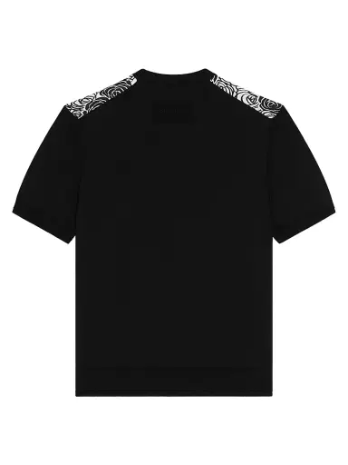 Givenchy Men's T-Shirt in Cotton Knit with Flowers Print - Black | Thumbnail 3 Givenchy Men's T-Shirt in Cotton Knit with Flowers Print - Black | Thumbnail 3