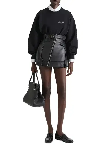 Givenchy Women's Mini Biker Skirt in Nappa Leather - Black | Thumbnail 2