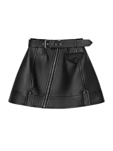 Givenchy Women's Mini Biker Skirt in Nappa Leather - Black | Thumbnail 1