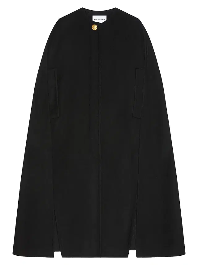 Givenchy Women's Cape in Wool and Cashmere - Black Grey