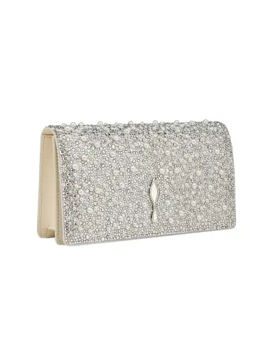 Christian Louboutin Women's Bettina Suede Strass and Pearls Clutch - Silver | Thumbnail 2 Christian Louboutin Women's Bettina Suede Strass and Pearls Clutch - Silver | Thumbnail 2