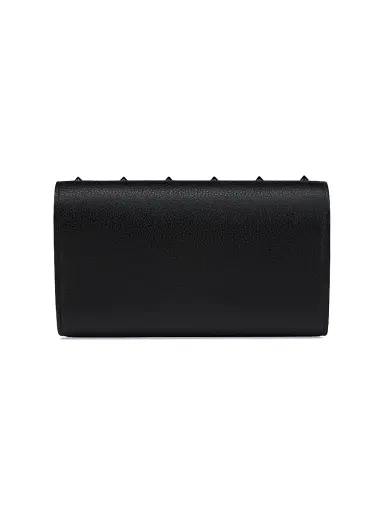 Christian Louboutin Women's Paloma Grained Calf Leather Chain Wallet - Black | Thumbnail 4