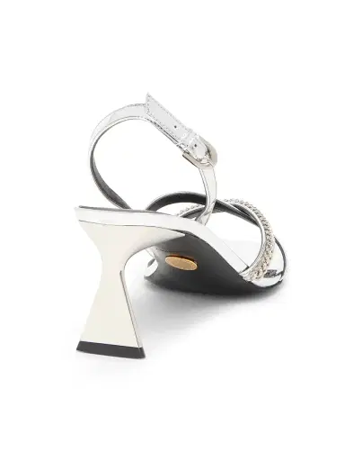Stella McCartney Women's Elsa 65MM Chain-Strap Sandals - Silver | Thumbnail 3
