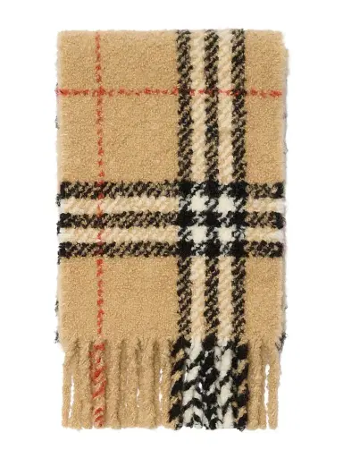 Burberry Men's Check Alpaca-Wool Bouclé Scarf | Thumbnail 3 Burberry Men's Check Alpaca-Wool Bouclé Scarf | Thumbnail 3