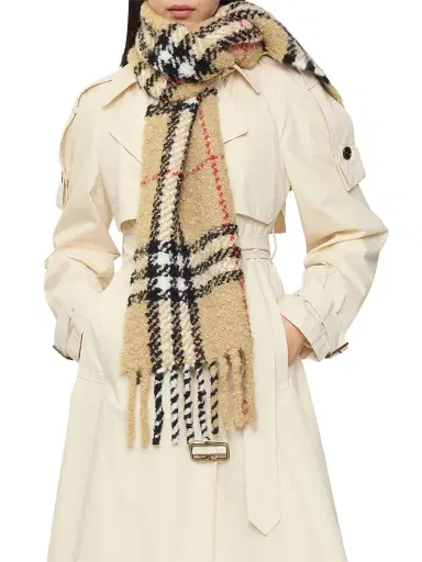 Burberry Men's Check Alpaca-Wool Bouclé Scarf | Thumbnail 7 Burberry Men's Check Alpaca-Wool Bouclé Scarf | Thumbnail 7