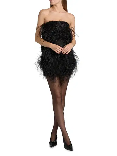 16Arlington Women's Visea Feathered Strapless Minidress | Thumbnail 2 16Arlington Women's Visea Feathered Strapless Minidress | Thumbnail 2