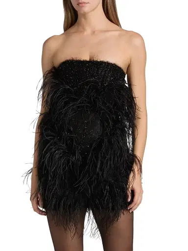 16Arlington Women's Visea Feathered Strapless Minidress | Thumbnail 3 16Arlington Women's Visea Feathered Strapless Minidress | Thumbnail 3