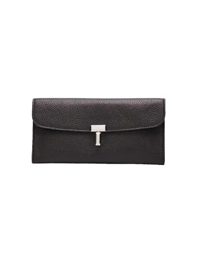 Toteme Women's Grained Leather Long Wallet - Black