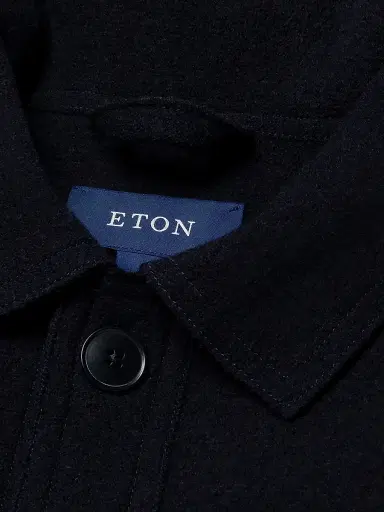 Eton Men's Boiled Wool Overshirt - Navy | Thumbnail 6