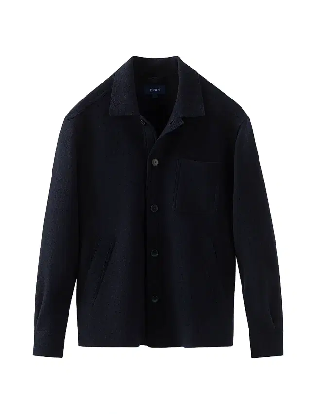 Men's Boiled Wool Overshirt - Navy
