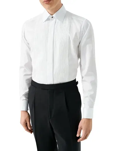 Eton Men's Slim-Fit Plissé Shirt - White - Size 17.5 | Thumbnail 3