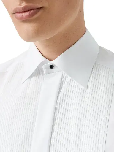 Eton Men's Slim-Fit Plissé Shirt - White - Size 17.5 | Thumbnail 5