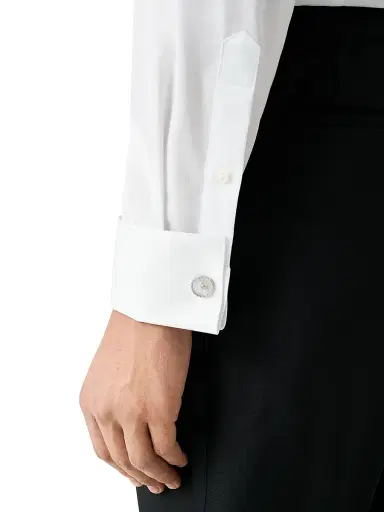Eton Men's Slim-Fit Plissé Shirt - White - Size 17.5 | Thumbnail 6