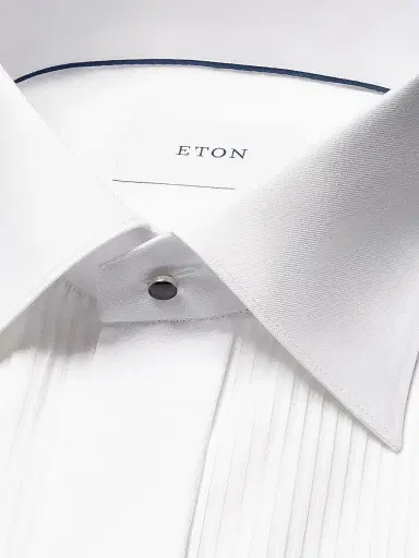 Eton Men's Slim-Fit Plissé Shirt - White - Size 17.5 | Thumbnail 7