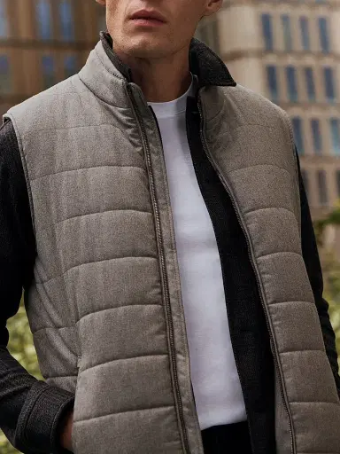 Eton Men's Quilted Wool Zip-Front Vest | Thumbnail 8
