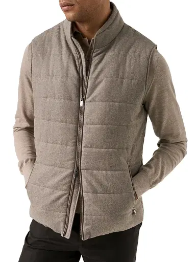 Eton Men's Quilted Wool Zip-Front Vest | Thumbnail 1