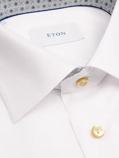 Eton Men's Cotton Medallion-Lined Dress Slim-Fit Shirt - White | Thumbnail 2 Eton Men's Cotton Medallion-Lined Dress Slim-Fit Shirt - White | Thumbnail 2