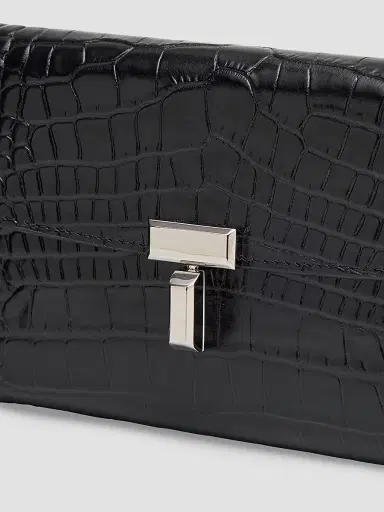 TOTEME Women's Croc-Embossed Leather Wallet - Black | Thumbnail 5 TOTEME Women's Croc-Embossed Leather Wallet - Black | Thumbnail 5
