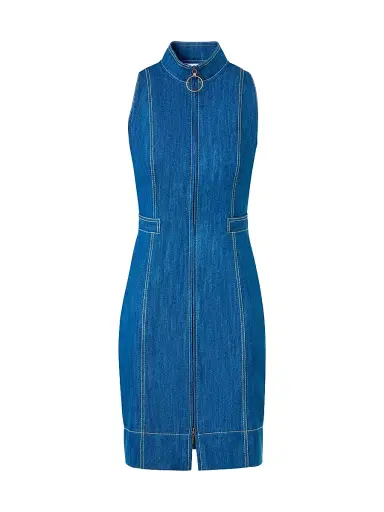 Akris punto Women's Cotton Denim Minidress - Medium Blue Denim - Size 12 | Thumbnail 1