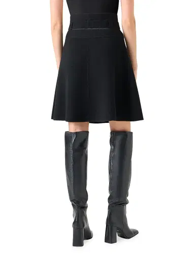 Akris punto Women's Belted Stretch Wool A-Line Skirt | Thumbnail 4