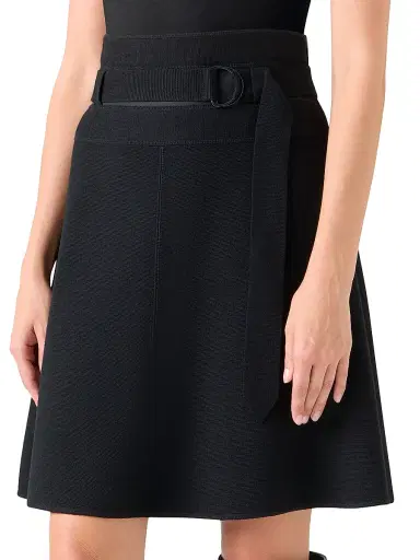 Akris punto Women's Belted Stretch Wool A-Line Skirt | Thumbnail 5