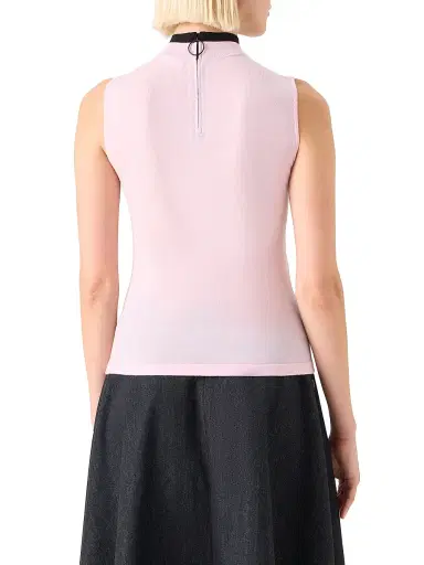 Akris punto Women's Mock Turtleneck Sleeveless Wool Top - Rose Black | Thumbnail 5 Akris punto Women's Mock Turtleneck Sleeveless Wool Top - Rose Black | Thumbnail 5