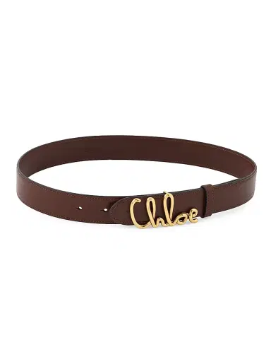 Chloé Women's Logo Buckle Leather Belt - Crafty Brown | Thumbnail 1 Chloé Women's Logo Buckle Leather Belt - Crafty Brown | Thumbnail 1