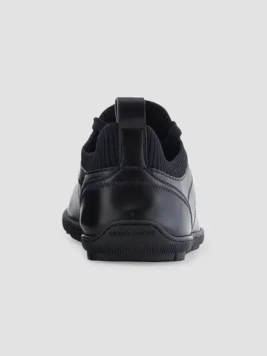 Giorgio Armani Men's Leather Knit-Lining Low-Top Sneakers - Black - Size 9.5 | Thumbnail 3 Giorgio Armani Men's Leather Knit-Lining Low-Top Sneakers - Black - Size 9.5 | Thumbnail 3