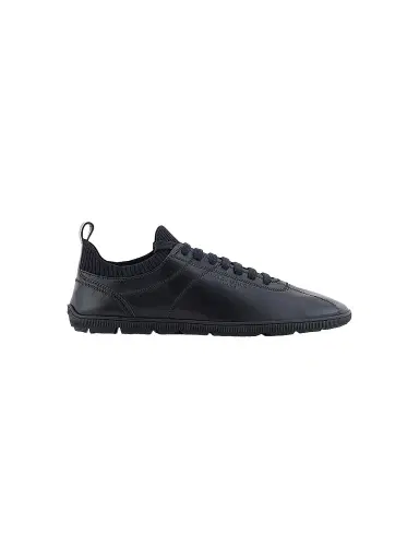Giorgio Armani Men's Leather Knit-Lining Low-Top Sneakers - Black - Size 9.5 | Thumbnail 1 Giorgio Armani Men's Leather Knit-Lining Low-Top Sneakers - Black - Size 9.5 | Thumbnail 1